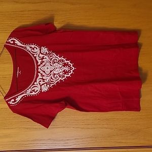 Croft & Barrow Red and White Top Size Medium
